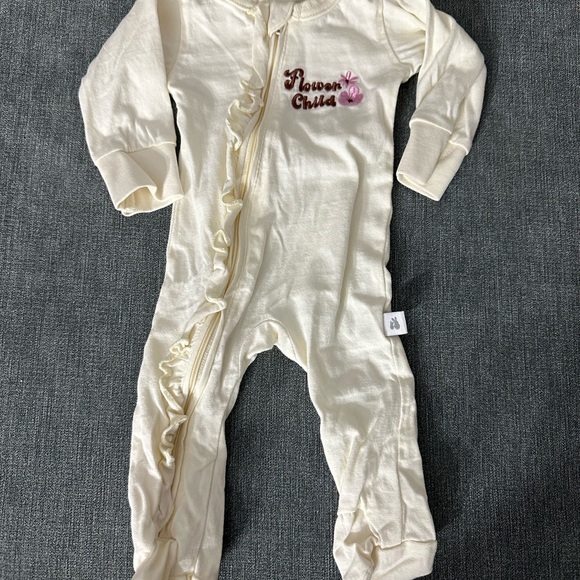 Flower Child Cream Kids Footie - Picture 1 of 3